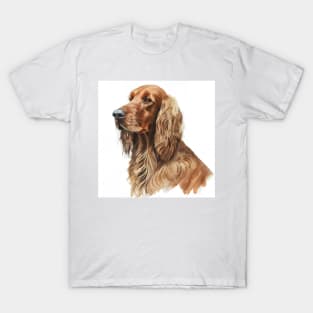 Side Profile Watercolor Portrait of an Irish Red Setter T-Shirt